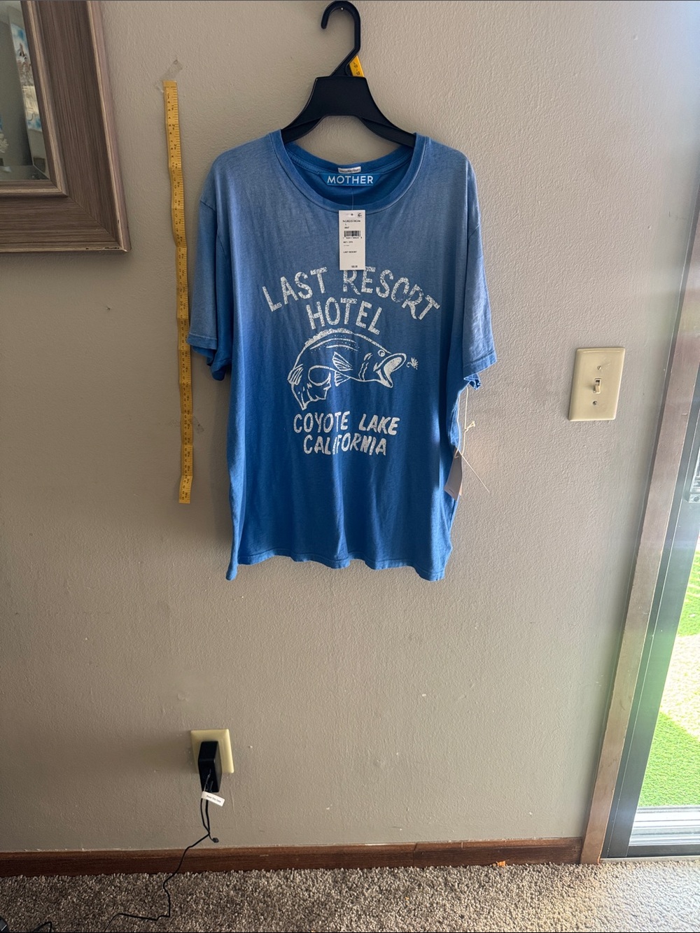 MOTHER Blue 'Last Resort Hotel' Graphic Short Sleeve Tee